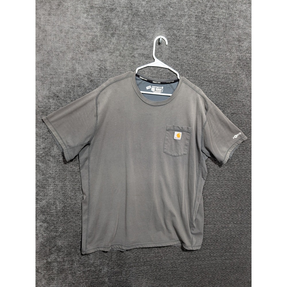 Carhartt Force Relaxed Fit Gray Pocket T-Shirt Mens 2XL Short Sleeve Work Tee